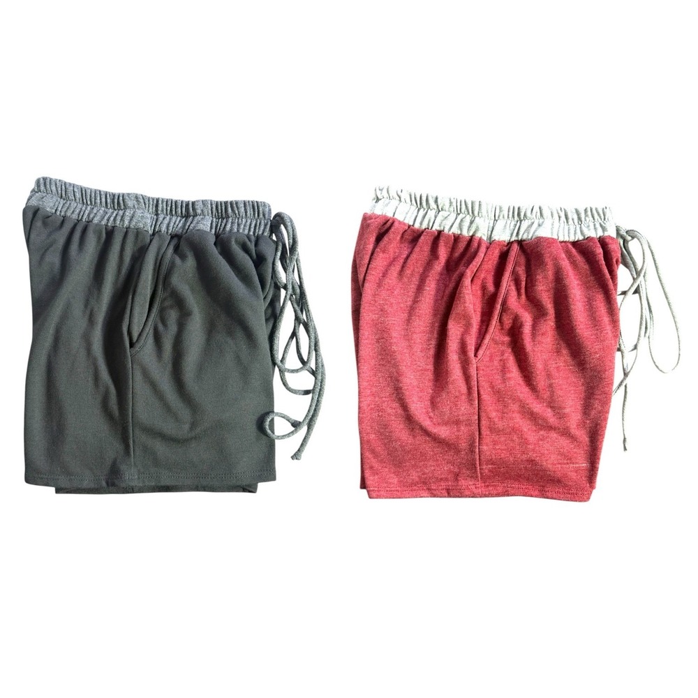 Frumos Lot Of 2 Lounge Elastic Waist Maroon & Black Shorts‎ Jr Teen Size Small - Picture 2 of 8
